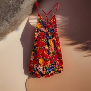 Hollister Floral Burnt Orange Sundress